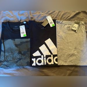 3 Brand New Men Adidas tshirts Size L